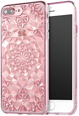 Iphone 7 Plus Case, Luxury Sparkle 3D Floral Crystal Diamond Shape Design Soft Flexible TPU Protective Cover Case Slim Fit for Apple Iphone7 Plus 5.5 Inch (Rose)