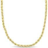 Abbie+Cleo Gold Rope Chain Necklace for Men & Women – 100% Real 10k or 14k Gold, Lightweight, Premium Craftsmanship