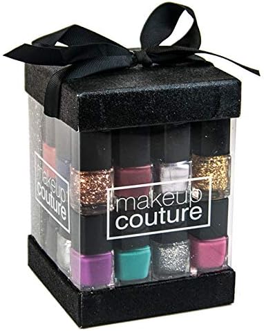 Nail Polish Glitter Cube Gift Set Pack of 12 - Black