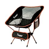 SYOURSELF Portable Folding Camping Chair-Lightweight,Compact,Comfortable, Breathable Beach Travel Mesh Chairs,Heavy Duty-Perfect for Backpacking Hiking Picnic Outdoors Sporting with Carry Bag(Orange)