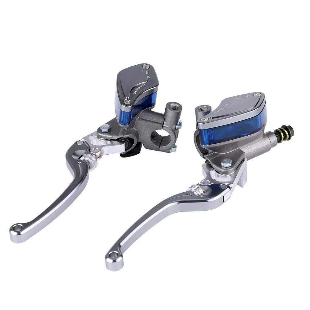 EBTOOLS Motorcycle Brake Clutch Master Pair 22mm CNC Aluminum Alloy Hydraulic Brake Pump Clutch Master Adjustable Cylinder Lever (Titane)