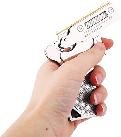 Other Classic Toys Folding 6 Bursts Stainless Steel Rubber Band Gun Semi Automatic Portable Toy Woodland Resort Com