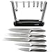 MEGALOWMART Professional 6 Piece Stainless Steel Kitchen Knife Set with Acrylic Stand