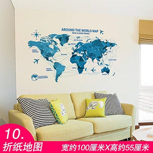 SecondStep Background Wallpaper Sandy Beach Adornment In Map Paper Toilet In World From Glue 100*55 CM, Fold Paper Map Creative Wall Stickers Fashion Wall Decals Environmental Protection Wall Mural Home Decoration Plane Decorative Material Wallpaper