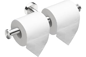 GORLARY Double Toilet Paper Holder Wall Mount, Double Roll Toilet Paper Holders Brushed Nickel 304 Stainless Steel for Commercial Restroom & Bathroom, Silver