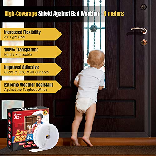 Sealer Hero Door Seal Strip 45mm Width 9m (29.5 Ft) Silicone