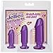Doc Johnson Crystal Jellies - Starter Kit - For Graduated Anal Training - Ease Your Way Into Backdoor Pleasure - 3 Penis Shaped Plugs - Purple