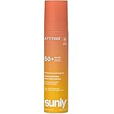 ATTITUDE Mineral Sunscreen Spray SPF 50+, Zinc Oxide, Tropical Coco, 3 Oz | EWG Verified, Water Resistant 80 Minutes, No White Cast, Lightweight, Non-Greasy, Travel Size, Broad Spectrum UVA/UVB
