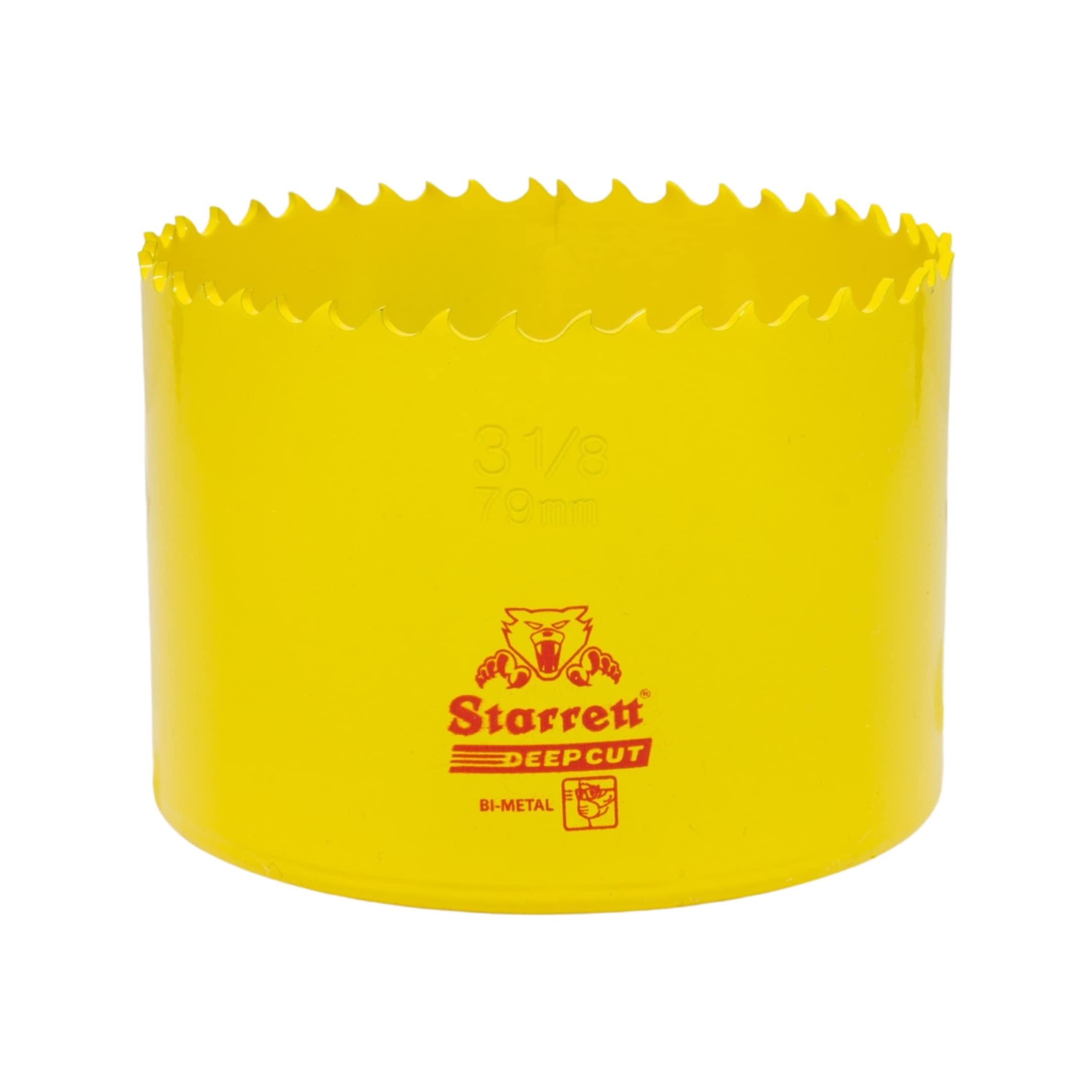 Starrett Deep Cut Hole Saw - DCH0318 Heavy Duty Bi-Metal with Extra Cobalt HSS Teeth - For Metals Wood Cast Iron Fibreglass Plastic Materials - 79mm