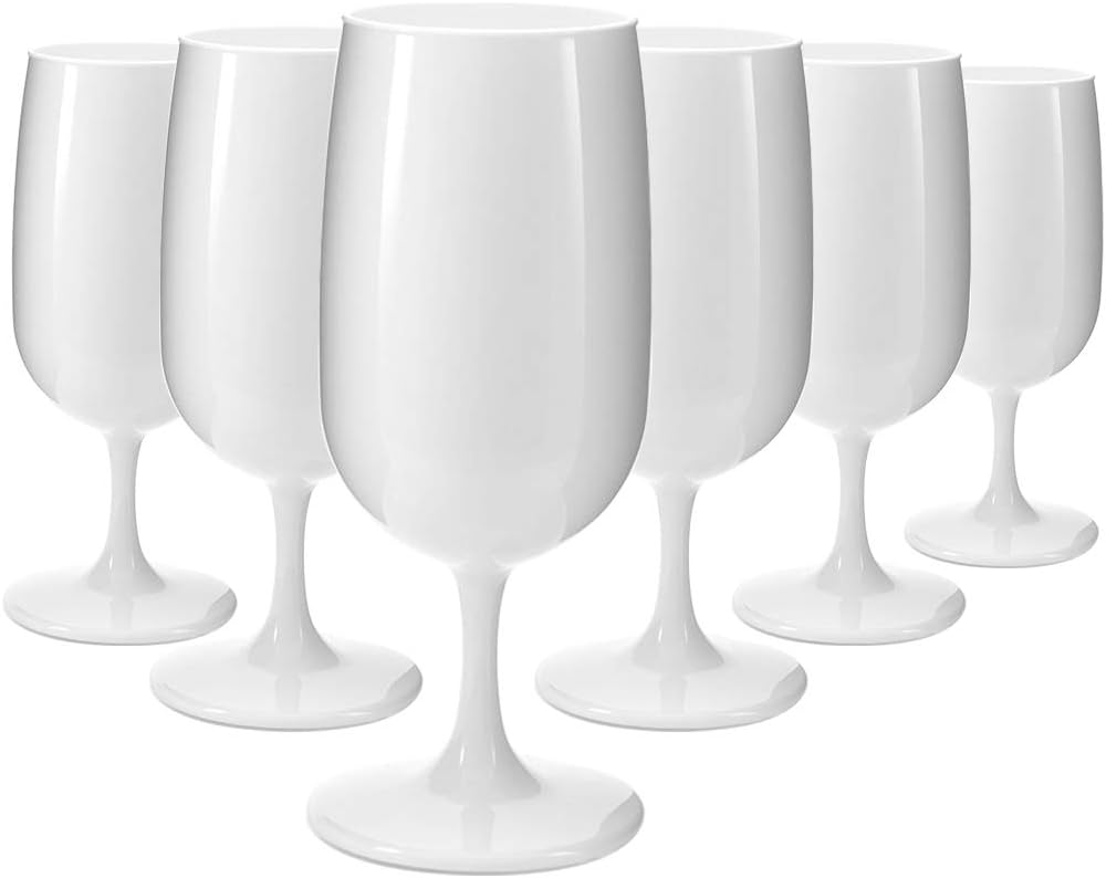 RB INAO Wine Tasting Glass White Premium Plastic Unbreakable Reusable 12cl, Set of 6