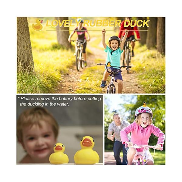 2 Pack Duck Bike Bell, Shining Duck Bicycle Horn Rubber Duck Handlebar
