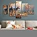 JuYi Art HD Painting Canvas Prints for Home Decoration, Stretched- 5 pcs Deer Picture Print on Canvas- Modern Home Decor Wall Art ( No Framed )
