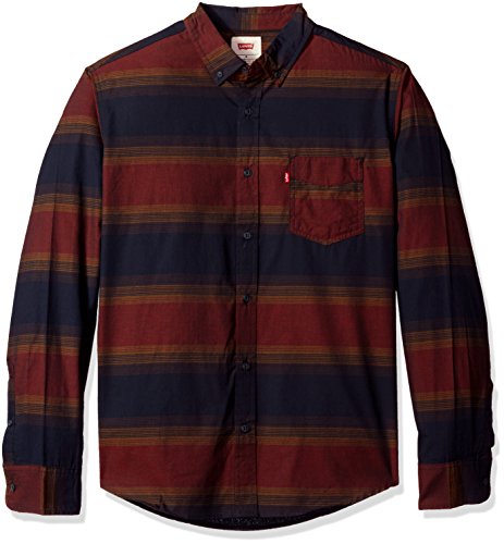 Levi s men s vashon long sleeve cotton/poly shirt, nigh…