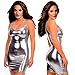 Bingirl Gothic Hot Sleeveless Dress Metallic Wetlook Clubwear Stripper