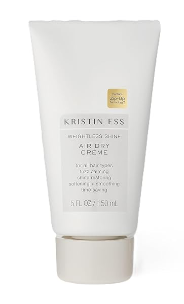 KRISTIN ESS HAIR WEIGHTLESS SHINE AIR DRY CREAM FOR CURL DEFINITION, SMOOTHING + BLOWOUT PREP – FRIZZ CONTROL – LIGHT HOLD – WOMEN’S STYLING PRODUCT FOR FRIZZY, WAVY + CURLY HAIR – VEGAN