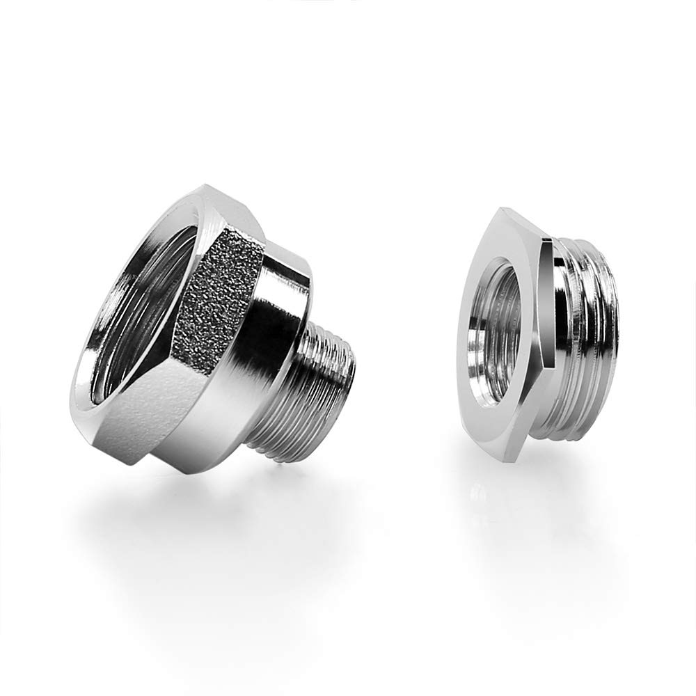 Frizzlife Brass NPT Thread Pipe Fitting Converter - 1/2 to 3/8 inch Comp Water Supply Angle Stop Valve Adapter for Reverse Osmosis Water Filters(3/8" Male to 1/2" Female and 1/2" Male to 3/8" Female)