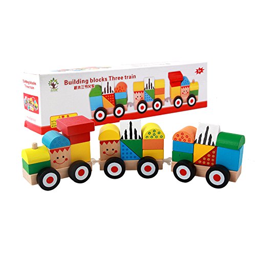 image for Zhisheng You Wooden Mini Stacking Push and Pull Train Set And Educatio