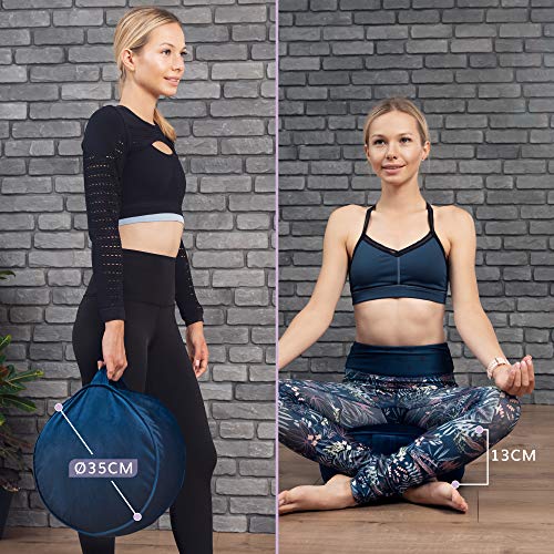 Nolavea-Zafu-Meditation-Cushion-and-Yoga-Cushion-Blue-Floor-Cushion-for-Meditation-Yoga-Accessories-Meditation-Cushions-Made-of-Buckwheat-with-Lavender-Scent