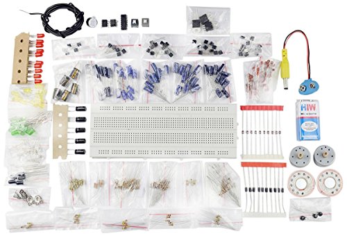 Generic Electronic Components Project Kit or Breadboard, Capacitor, Resistor, LED, Switch (Comes in a Box)