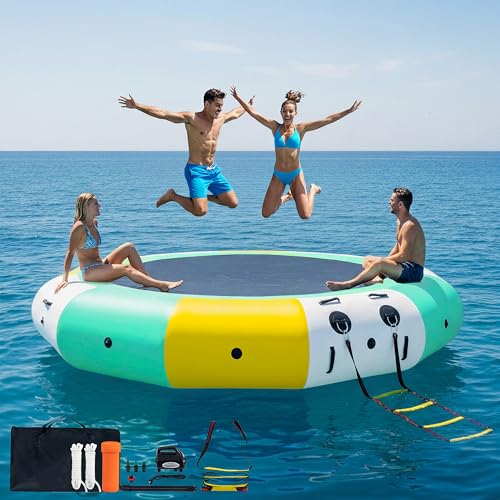 COOLWAVE Water Trampoline for Lake, Floating Trampoline for Lake Pool Ocean with Pump