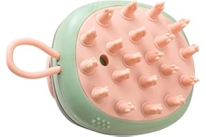 Hoement Silicone Shampoo Brush Head Scalp Massager for Women Soft Flexible Hair Comb for Deep Cleaning and