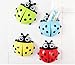 BlueSunshine 4 Pcs Creative Cute Cartoon Ladybug Kids Wall Suction Cup Mount Toothbrush Toothpaste Holder Pencil Pen Container Box Travel Organizer Plastic Pocket Storage Organizer