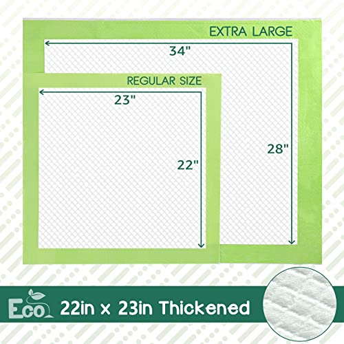 CROCI ECO GREEN DOG PADS 22X23IN PUPPY PADS, PLANT-BASED PEE PADS FOR DOGS ABSORBS UP TO 4 CUPS OF LIQUID, 5-LAYER LEAK-PROOF & QUICK DRYING DOG TRAINING PADS, DISPOSABLE (50 COUNTS)