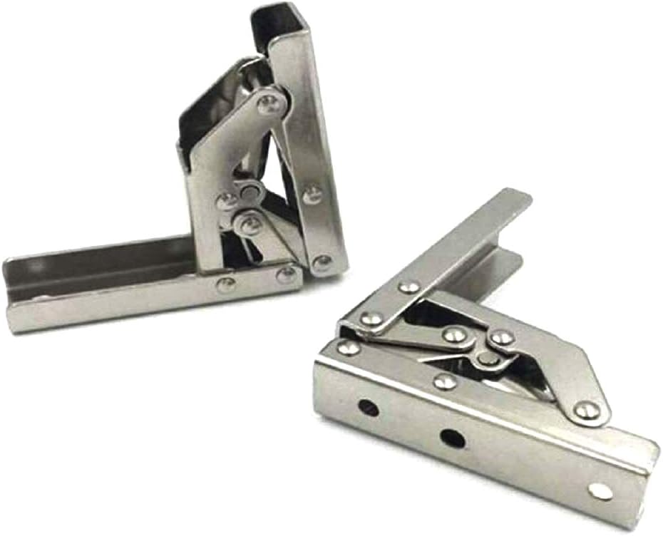 2pcs Stainless Steel 90 Degree Folding Shelf Hinge Bracket Hidden Table