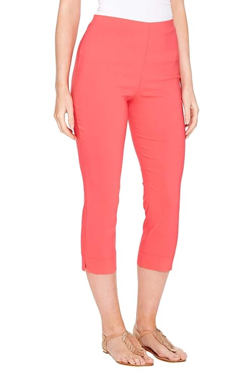 Roman Originals Damen Bengalin-Knöchelhose aus Stretch-Material - Damen mittellange Capri-Pull-on-Hosen - Sommer, Urlaub, tag