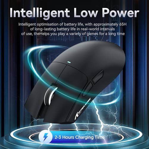 ATTACK SHARK X11 Gaming Mouse with Magnetic Charging Dock, PixArt PAW3311 Gaming Sensor, BT/2.4G Wireless/Wired Gaming Mouse, 22000 DPI, Office Mice Gamer Mice for Win11/Xbox/PS/Mac (Black)