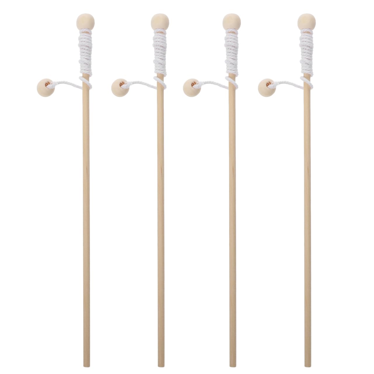 TOYANDONA Wooden Magnetic Fishing Poles Magnet Fishing Rods Fish Board Games Toys Accessory for Kindergarten Preschool Girl 4pcs