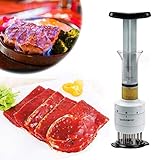 Odowalker Meat Tenderizer & Meat Flavor Injector Spice Steak 2 in 1 Kitchen Gadget with 30 Ultra Sharp Needle Blade （3 Injection Needle Pinhole） 3 Oz Marinade Syringe