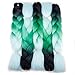 Forevery Braiding Hair 24”Jumbo Box Braids Color Braiding Hair 5PCS Green Braiding Hair Kanekalon Jumbo Braiding Green Hair Braids (24