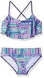 Kanu Surf Big Girls' Cindy Flounce Bikini Swimsuit, Purple, 14
