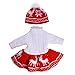 WensLTD Clearance! Cute Sweater Outfit Reindeer Snowman Sweater & Cap For 18 inch American Girl Doll (Red)