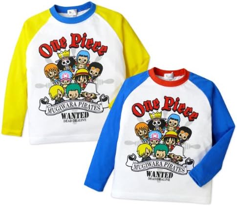 Amazon 男児キッズ Tシャツ One Piece キャラクタープリント入り ラグラン長袖tシャツ 2ブルー 110cm Tシャツ カットソー 通販