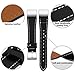 iGK Leather Replacement Bands Compatible for Fitbit Charge 2, Genuine Leather wristbands New Black with Metal Connectors