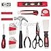 Hi-Spec 86 Piece Home Maintenance & Repairs Tool & Bag Set with Claw Hammer, Pliers, Scissors, Utility Knife, Putty Knife, Most Popular SAE Screw Bit & Hex Key Sizes, 40pc Picture Hanging Kit & Tools