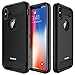 MASCHERI for iPhone X Case [Carbon Fiber Design] Shock Absorption Protective Dual Layer Military-Grade Defender Hybrid Case Cover for Apple iPhone X - Black