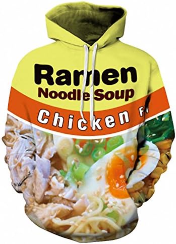 Crochi Style 3D Ramen Noodle Soup Print Sweatshirt Pork/Chicken/Beef Funny Hoodies T-Shirt Series