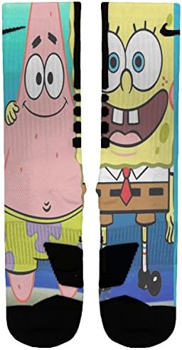 Spongebob Socks Custom Designed Nike Elite Socks - Large (8-12)