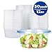 OTOR 50-Pack 12oz Plastic Food Storage Containers with Lids - BPA-Free Reusable, Microwavable, Meal Prep Bowls Disposable for Salad Fruit Dessert