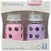 Lifefactory BPA-Free Baby Bundle Gift Set with 2 4-Ounce Glass Baby Bottles and 1 Silicone Teether, Pink and Lilac