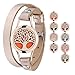 Essential Oil Diffuser Bracelet Aromatherapy Bracelet Tree of Life Anxiety Diffuser Locket set Aromatherapy Jewelry +10ml Lavender Oil+8 Cotton Pads Unique Gift Set for Women Girlfriend Mother&Kids