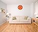 45MinST 10 Inch 3D Number Dial Face Modern Wall Clock, Silent Non-Ticking Round Home Decor Wall Clock with Arabic Numerals, Colorful Dial Face (Orange)