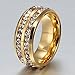 Mens Wedding Bands Classic 8MM Titanium Stainless Steel Plated 18K Gold Double Row CZ Crystal Womens Promise Anniversary Rings High Polished Finish Comfort Fit Size 6-13