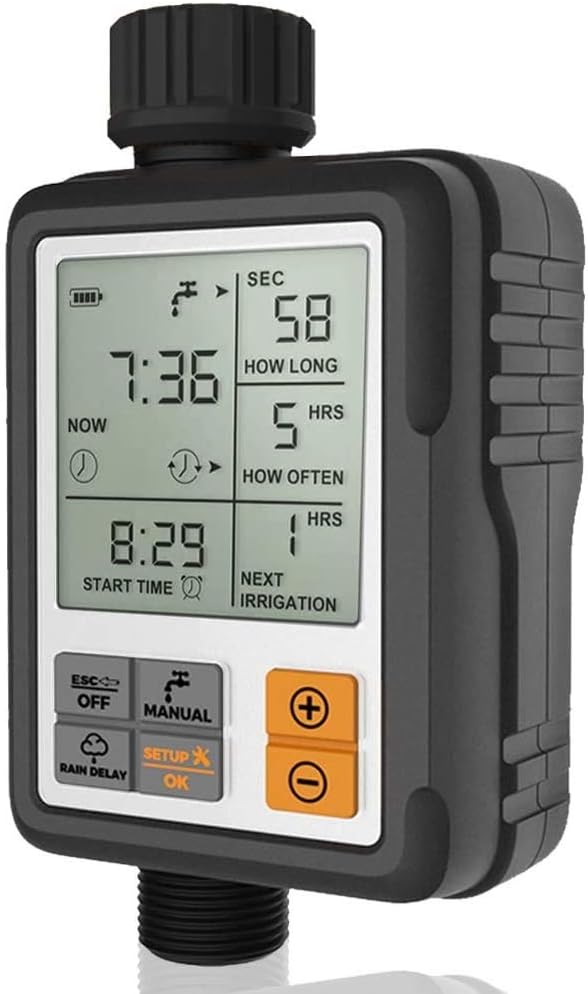 Hose Timers Crosofmi Sprinkler Timer Digital Programmable Garden Lawn Hose Faucet Water Timer Irrigation System Controller Child Lock Mode Auto Manual Mode Rain Delay 3 Inches Large Screen Ip65 Upgrade Patio Lawn Garden