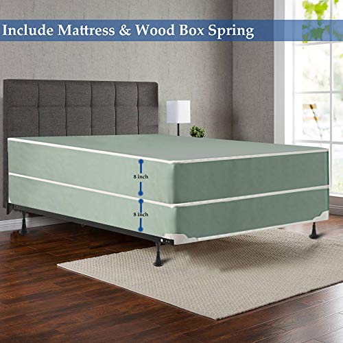 Continental Sleep, 8-Inch Fully Assembled Waterproof Vinyl System Innerspring Mattress and 8-inch Box Spring/Foundation Set, Full Size
