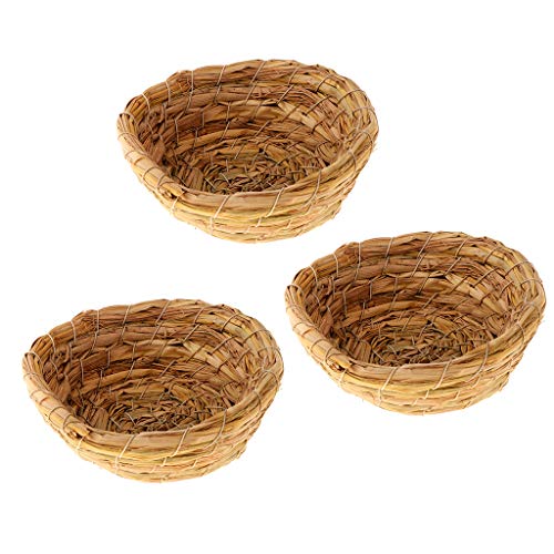 KESOTO 3pcs Gewebtes Stroh Vogel Nest Käfig Vogelhaus/Bett Haus Für Papagei Taube