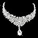 Carinloing's Lady Hair Rhinestones Flowers Headdress Tiara Wedding Bridal Wear Jewelry Frontlet with Back Chain